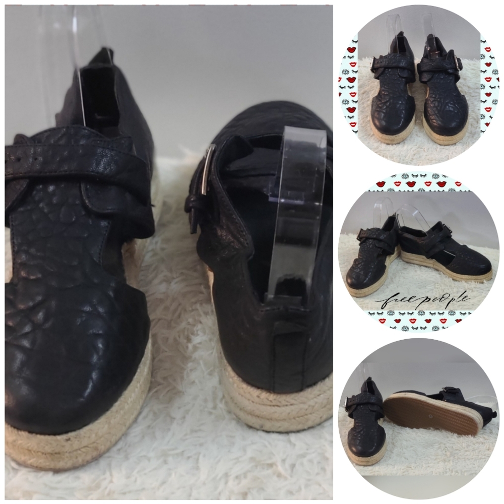 FREE PEOPLE PEBBLE GRAIN LEATHER ESPADRILLED - Picture 4 of 5